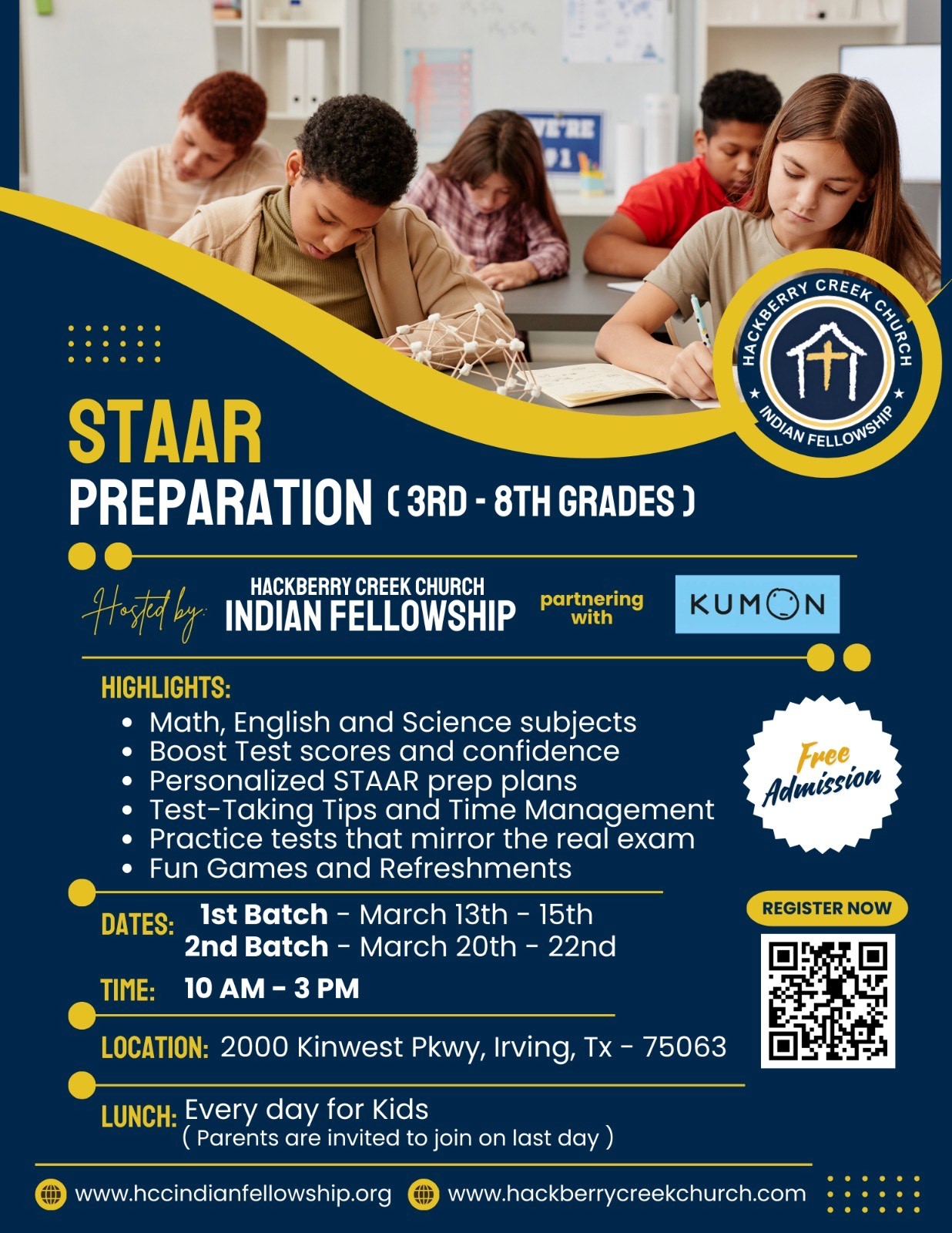 HCC Indian Fellowship: STAAR Test Prep Camp